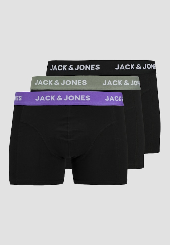 Jack & Jones Jacaxel Solid Trunks 3 Pack Boxershorts-0
