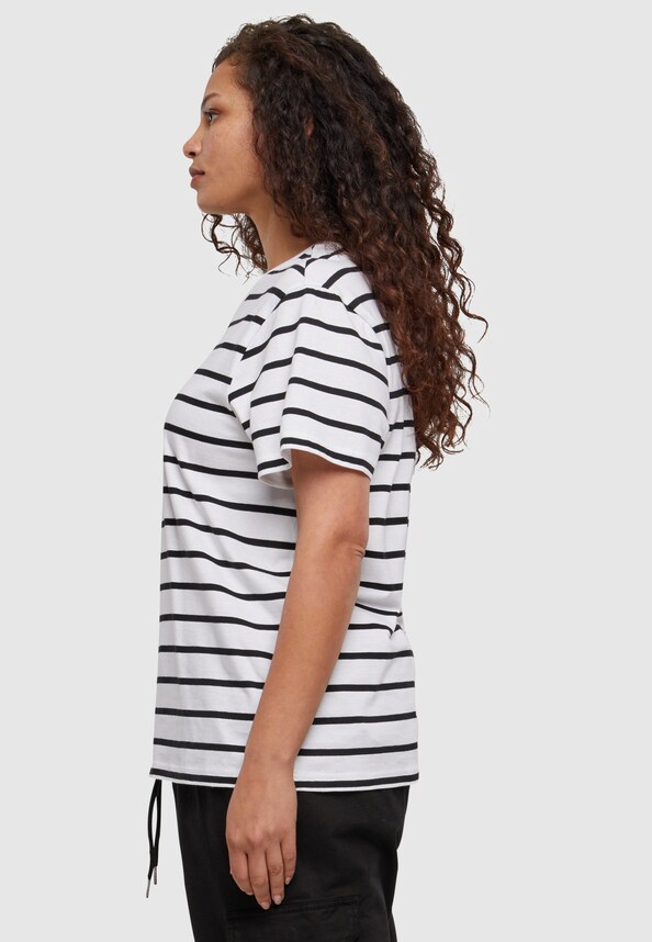 Ladies Striped Boxy Tee-12