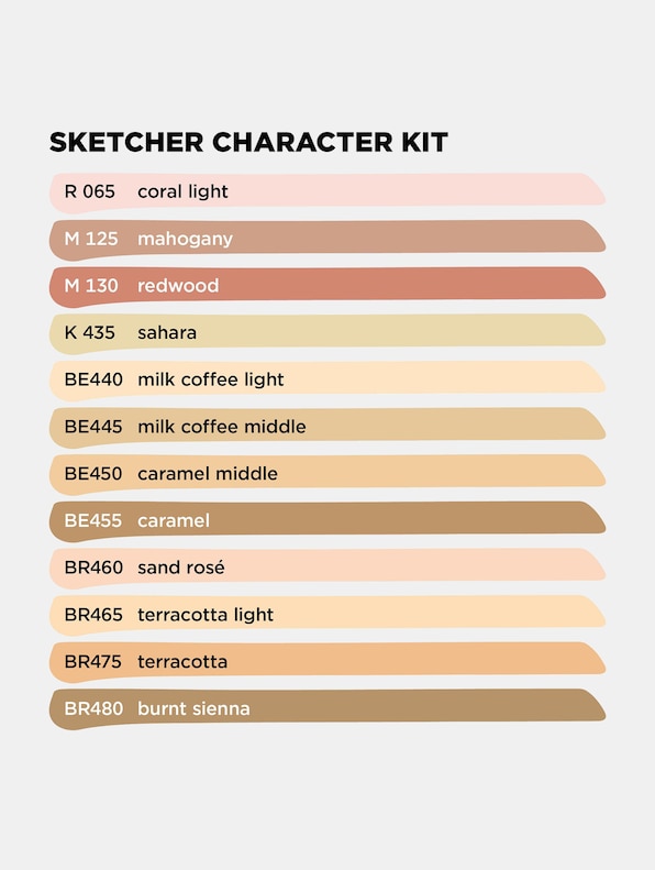 Sketcher Set 12pcs Character Kit-3