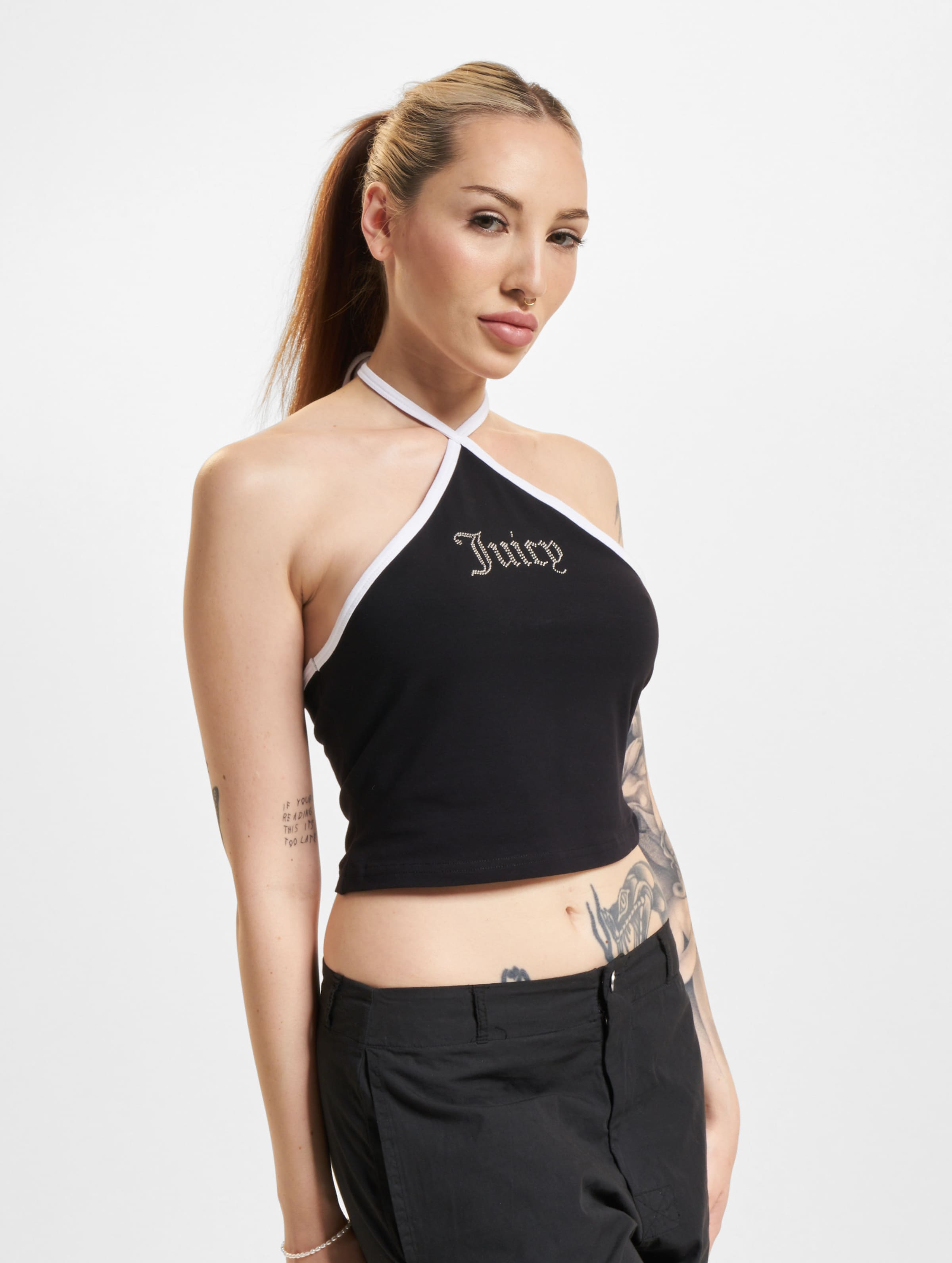 Juicy Couture Contrast Halter Tops op kleur zwart, Maat S