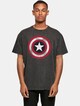 Avengers - Captain America Distressed Shield Acid Washed Oversize -0