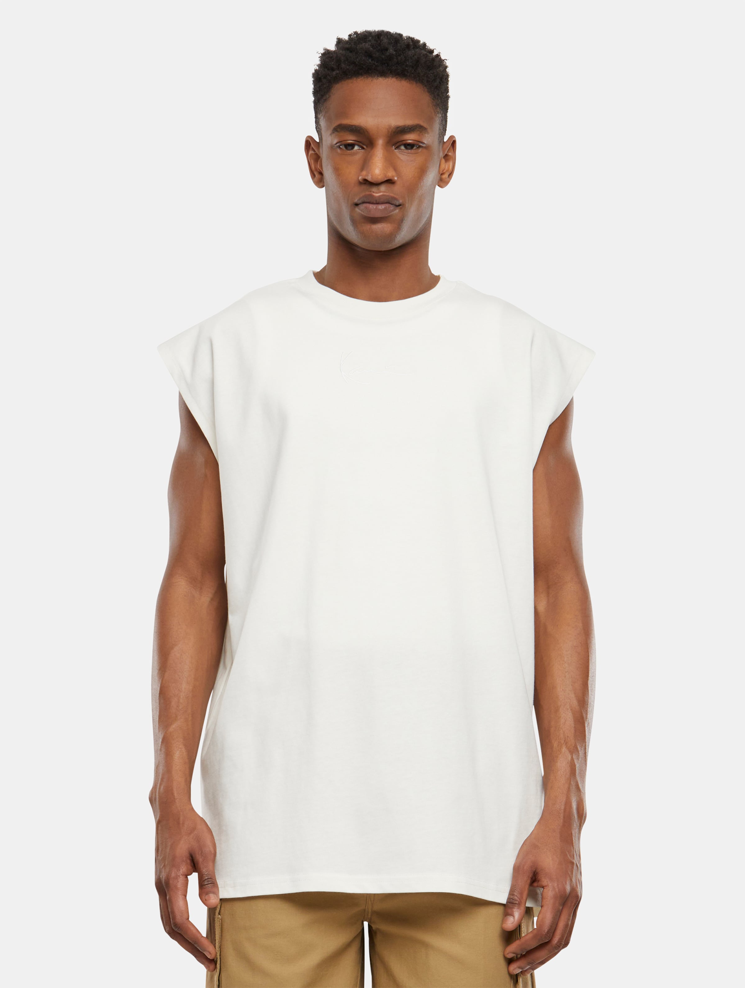 Karl Kani Small Signature Essential Sleeveless T-Shirts op kleur wit, Maat XXL