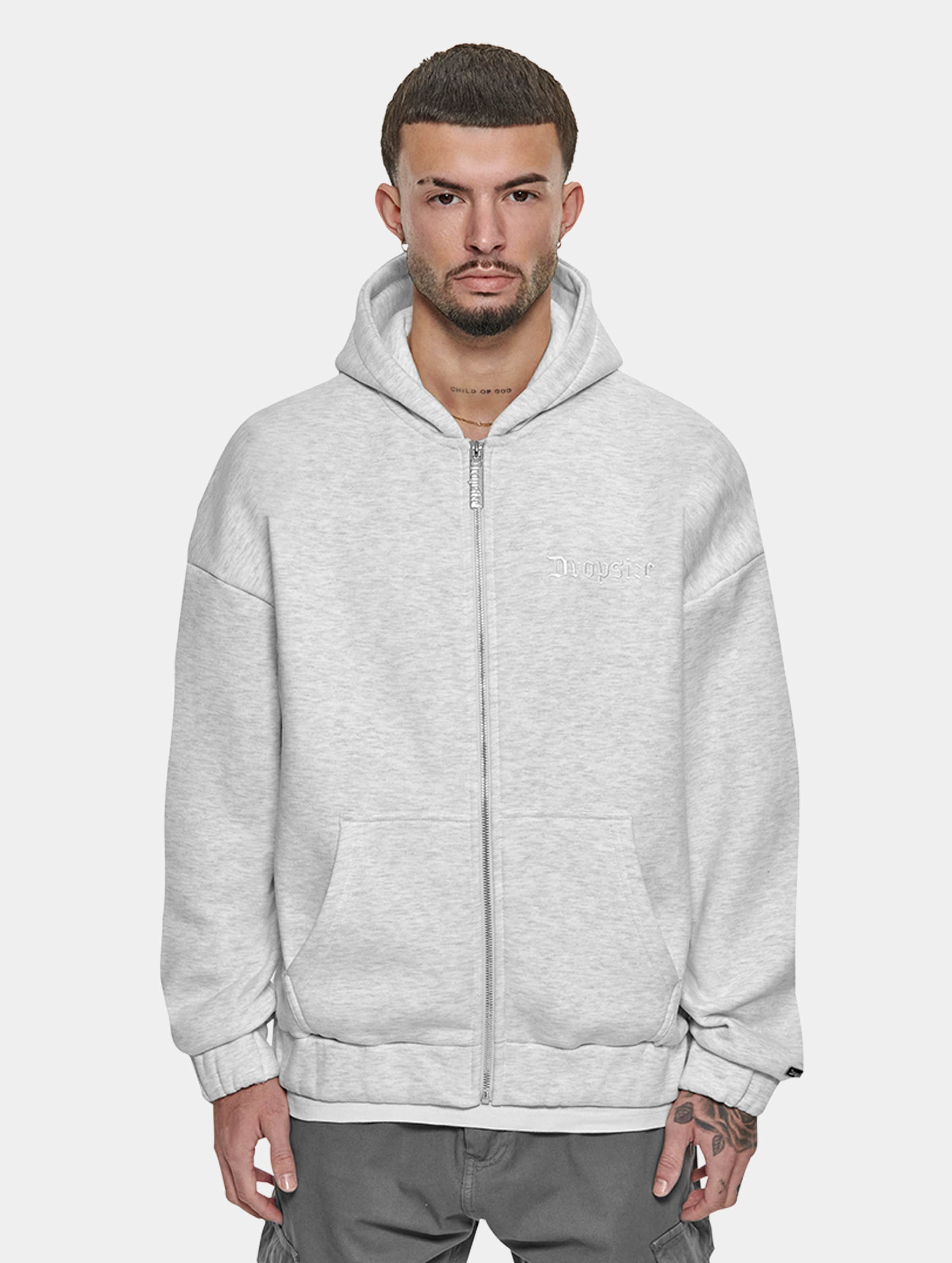 Dropsize Super Heavy Oversized Zip Hoodie op kleur grijs, Maat S