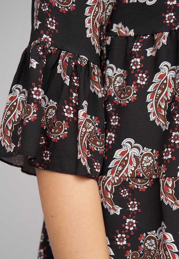 Paisley Kleid mit V-Neck und All Over Print-5