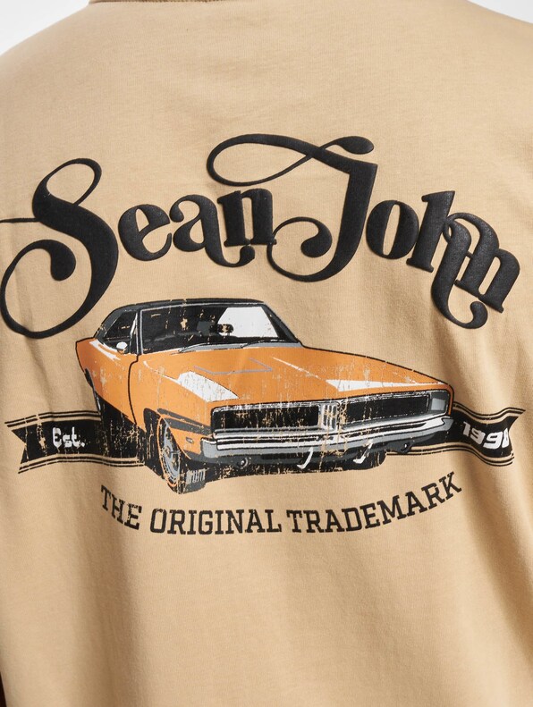 JM233-020-1 SJ Script Logo Retro Car Backprint Peached Tee-3