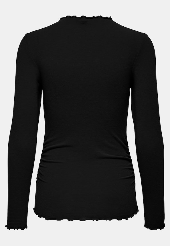 ONLGLAMOUR L/S MOCKNECK RUCHING TOP JRS-0