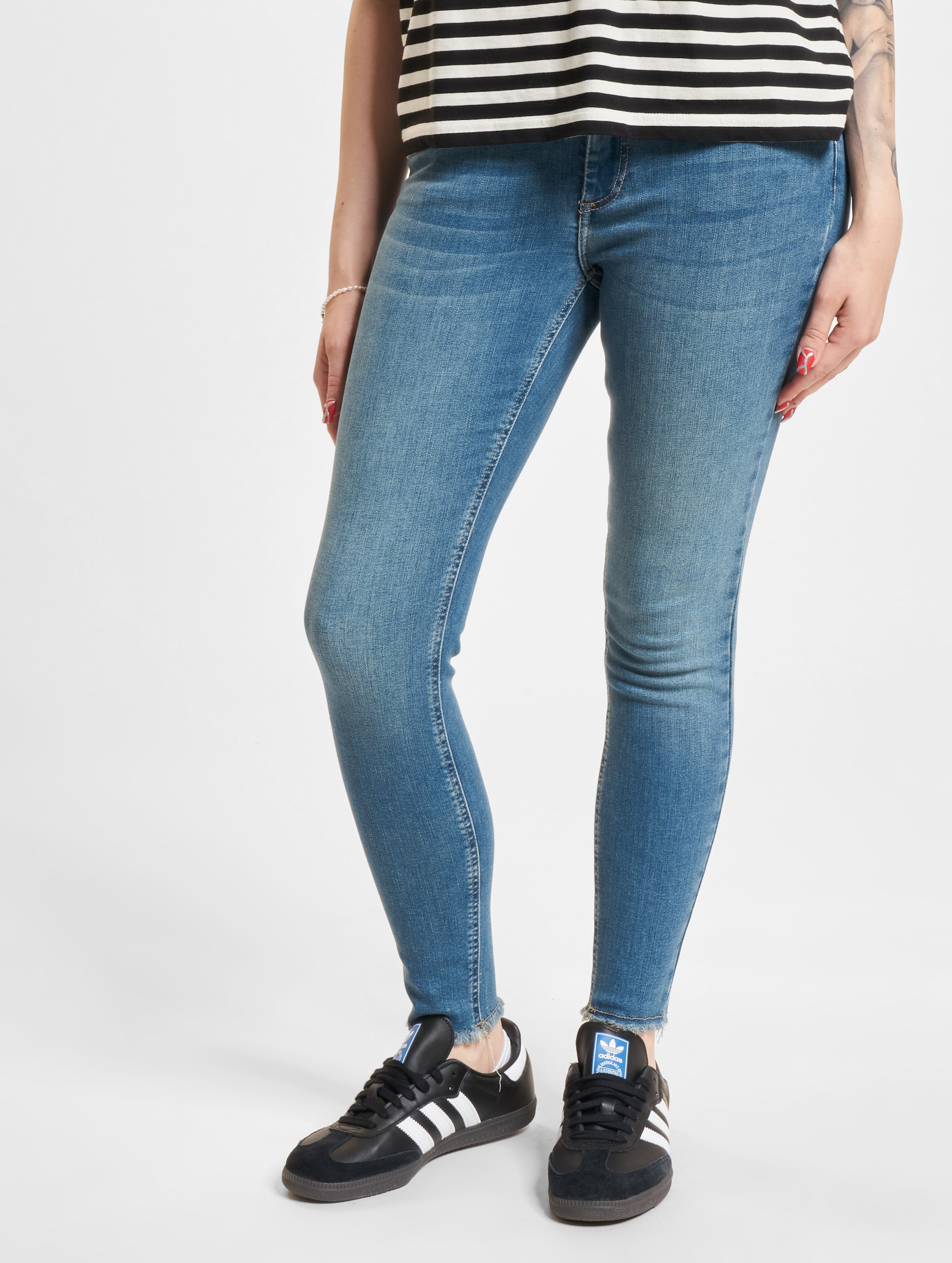 Only Blush Mid SK Ankle Skinny Fit Jeans op kleur blauw, Maat S/32