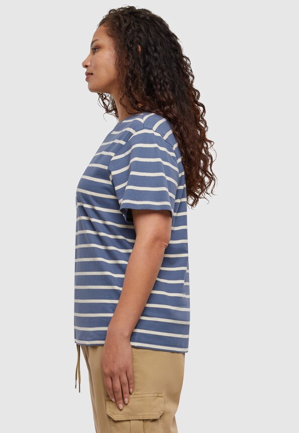 Ladies Striped Boxy Tee-13