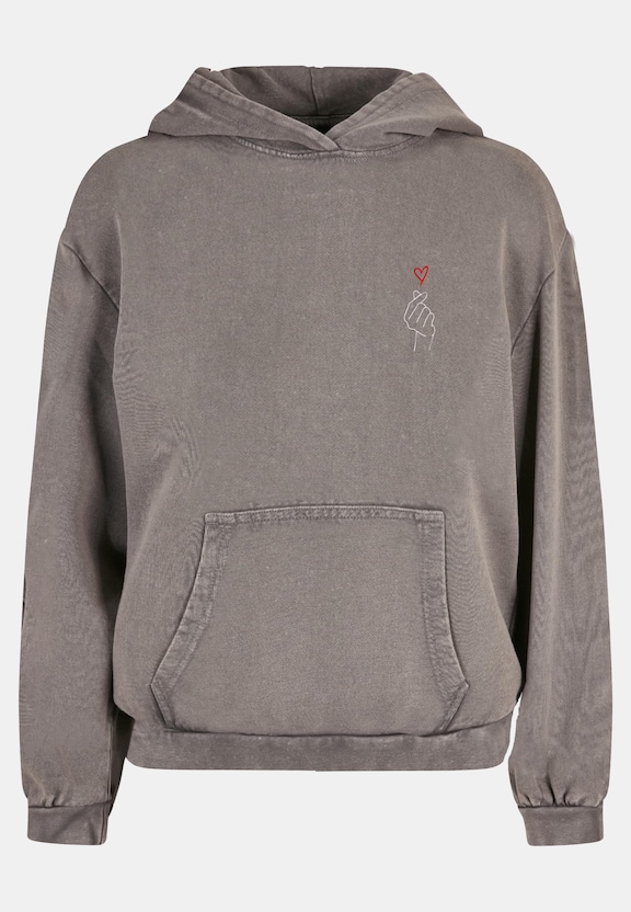 Ladies K Heart Acid Washed Oversized-0