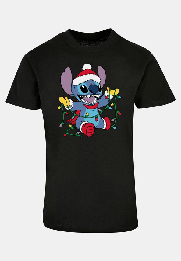 Lilo And Stitch - Christmas Lights Basic T-Shirt-4
