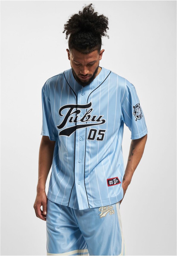 FM232-003-3 FUBU Varsity Pinstripe Baseball Jersey-0