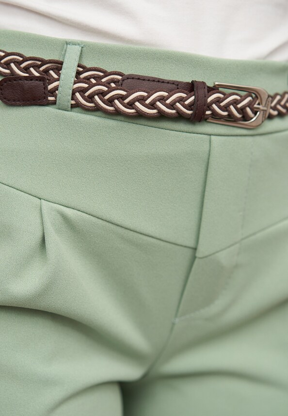 Scuba Crepe Shorts mit Umschlag 2-Pockets inkl. Flechtgürtel-4