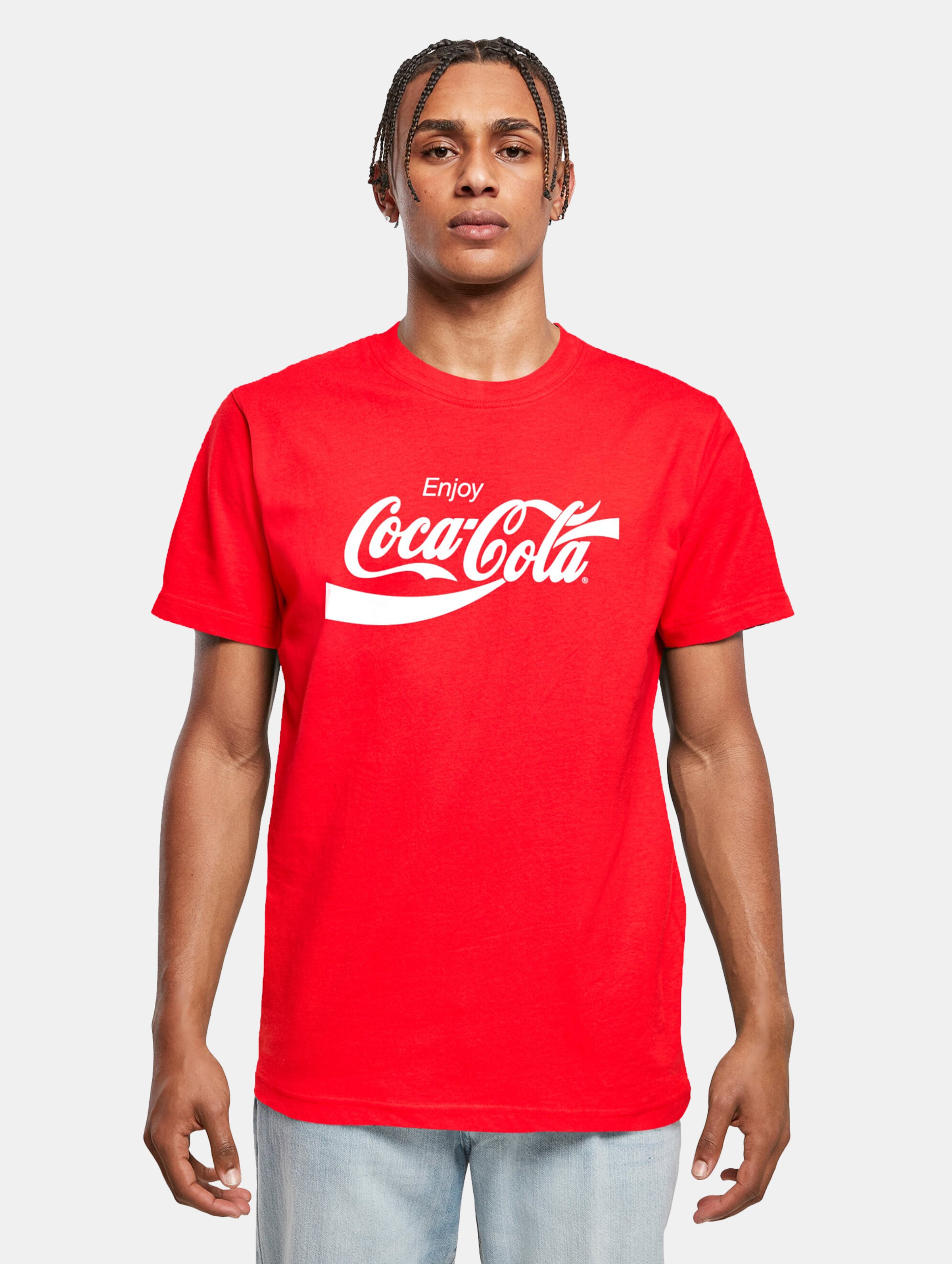 Merchcode Coca Cola - Logo Heren Tshirt - L - Rood