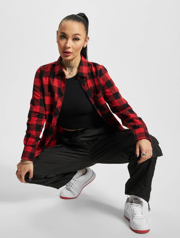 Ladies Turnup Checked Flanell Shirt-5