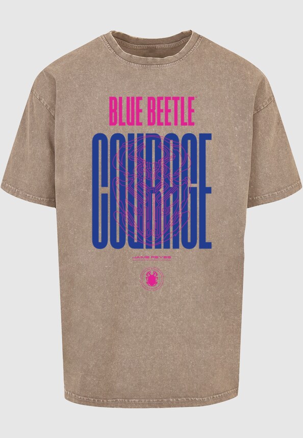 Blue Beetle - Courage Acid Washed Oversize Tee-4