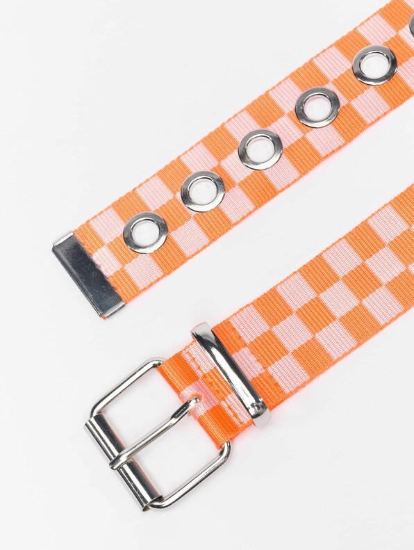 Checker With Eyelets Belt-3