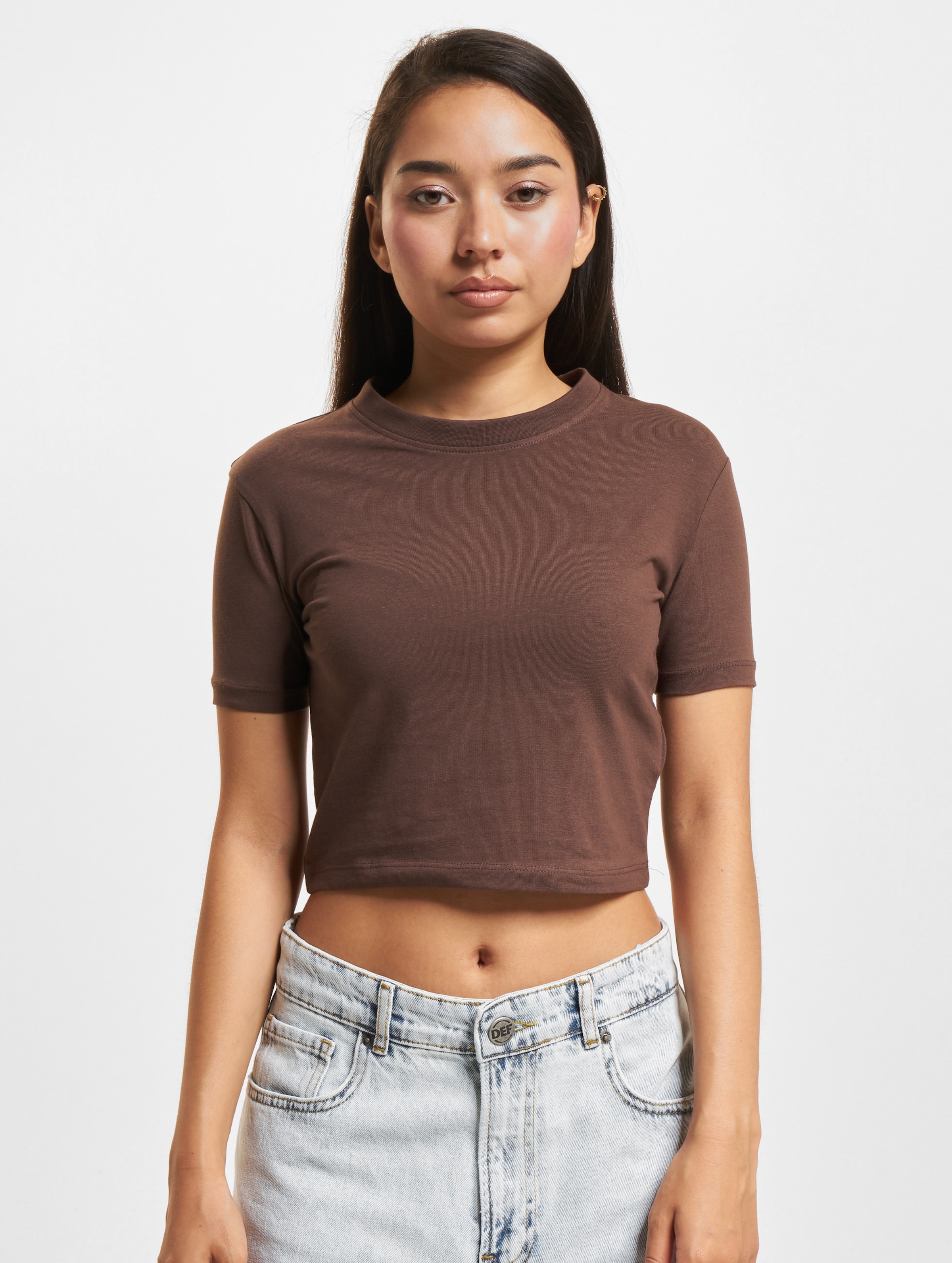 DEF Crop T-Shirt Frauen,Unisex op kleur bruin, Maat XXL