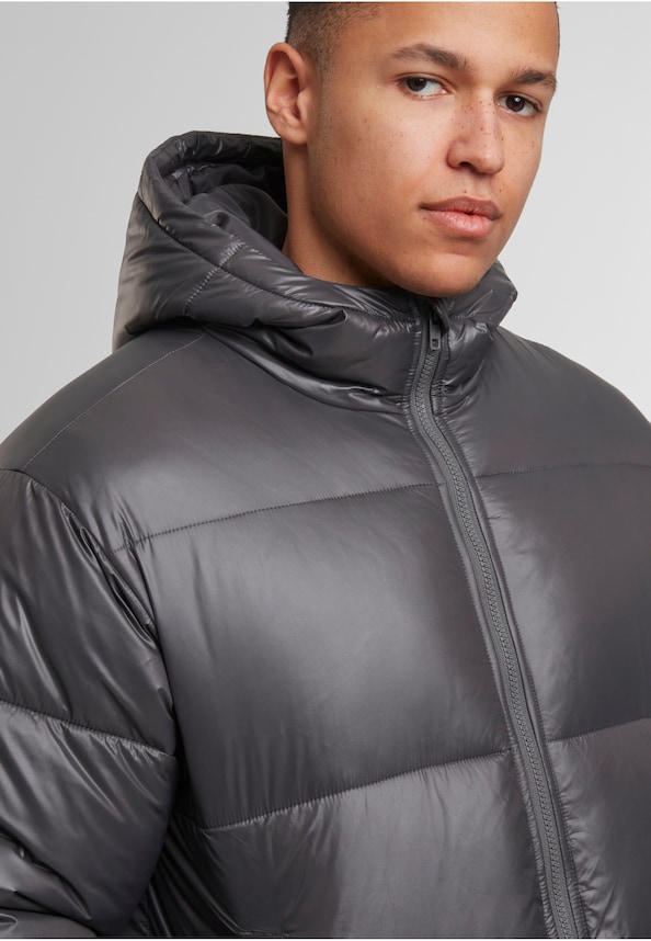 Shiny Puffer Jacket With Hood-3