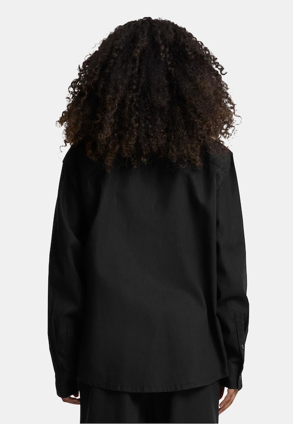 Ladies Linen Mixed Oversized Shirt-1