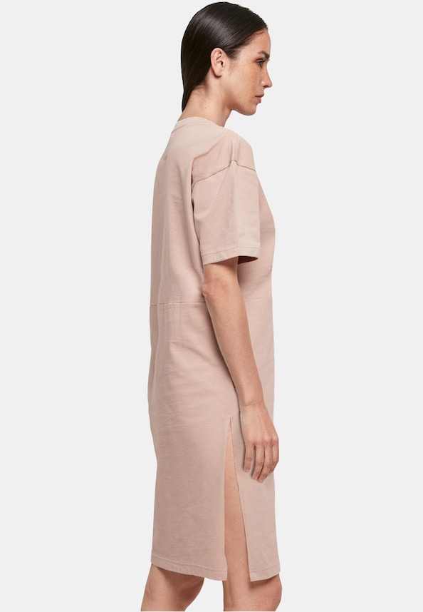 Ladies Long Beach  Organic Oversized Slit Tee Dress-3