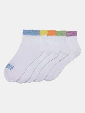 Colored Lace Cuff Socks 5-Pack
