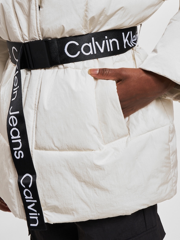 Calvin Klein Belted Long Puffer Jackets-4