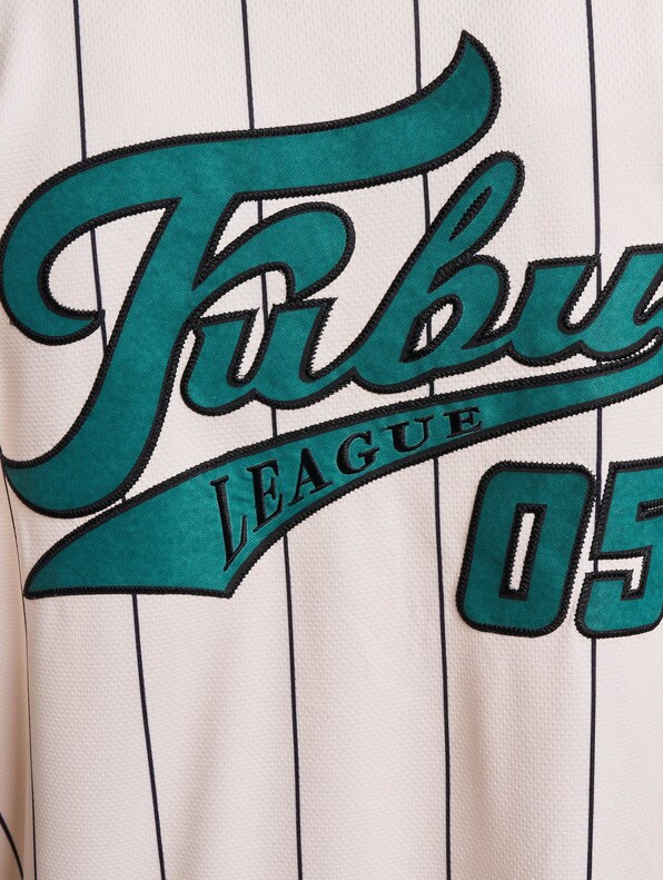 Fubu - Varsity Pinstriped Baseball Jersey offwhite