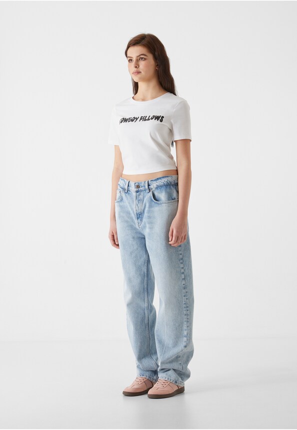 Lost Youth Ladies Cropped Tee - Cowboy Pillows-5