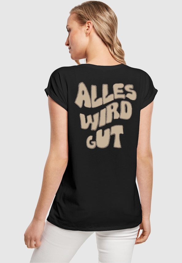 Ladies Alles Wird Gut Extended Shoulder Tee-1
