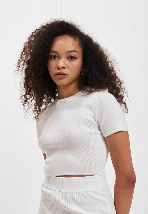 Only Onlebba Ss Crop O-Neck Knit Sweatshirt-0