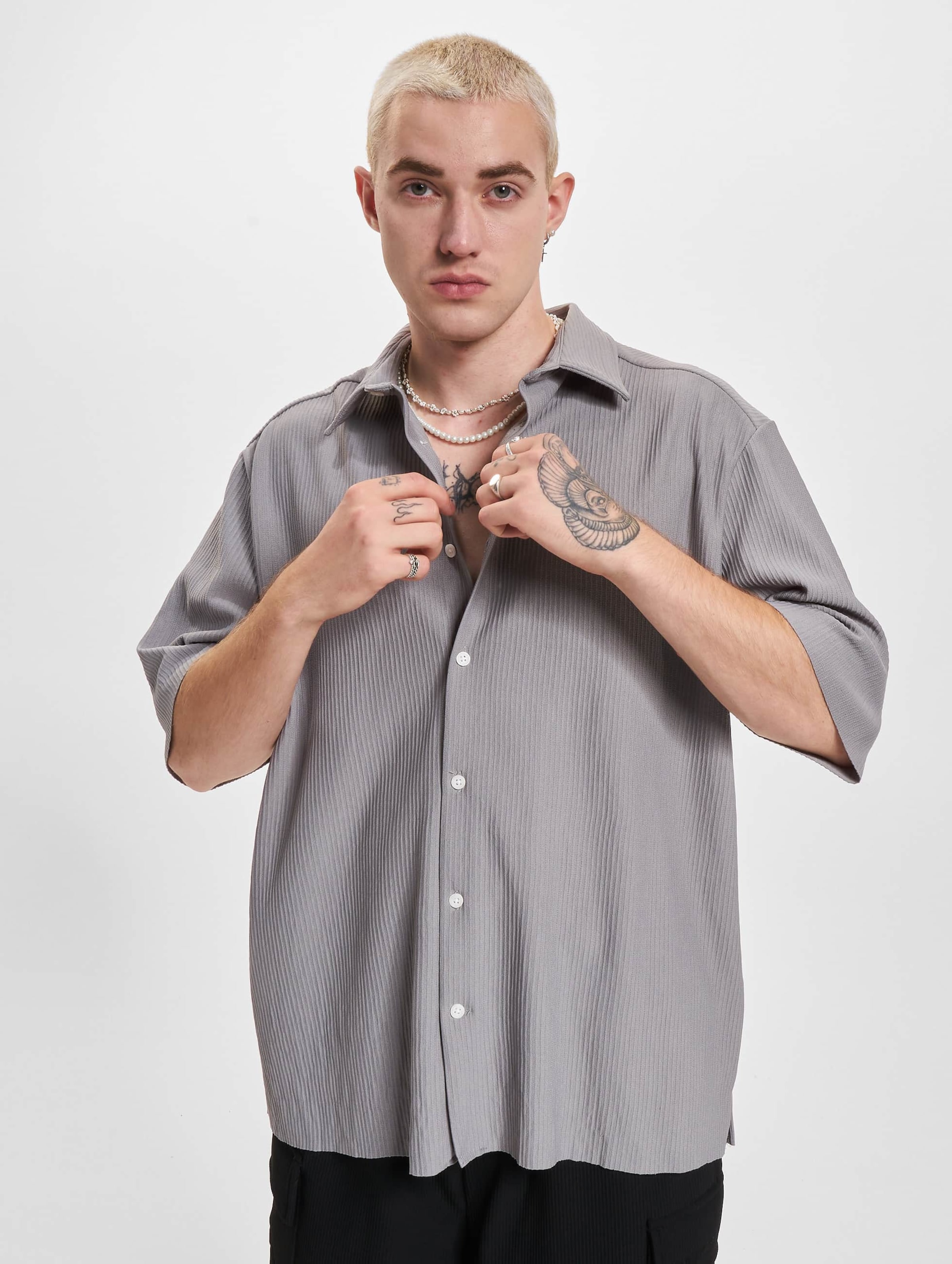 Only & Sons Boyy Life Pleated Shirt Mannen op kleur grijs, Maat XS