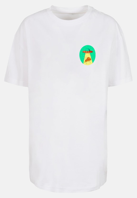 Mister Tee Ladies Ufo Pizza Oversized Boyfriend Tee-4