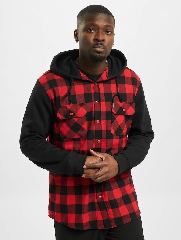 Hooded Checked Flanell Sweat Sleeve-2