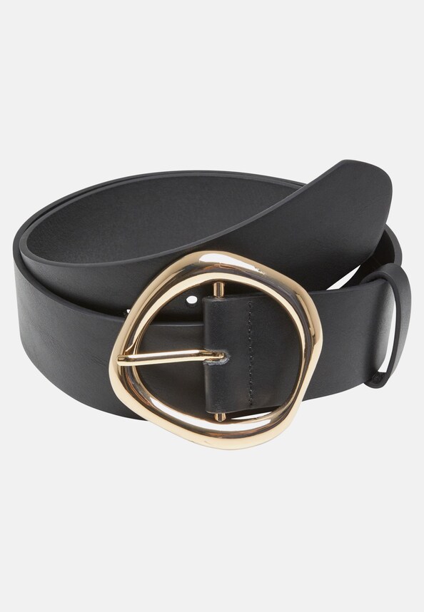 Organic Buckle Shaped Synthetic Leather Belt-0