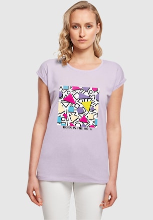 Ladies Geometric Retro Extended Shoulder Tee