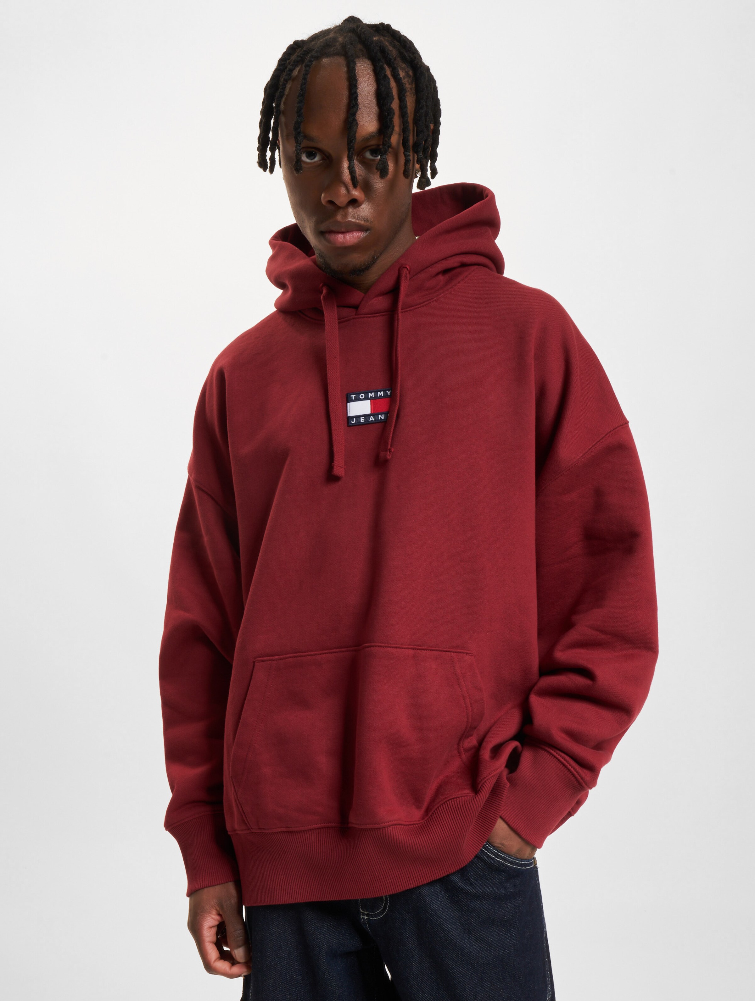 Tommy Jeans Hoodie bing Mannen op kleur rood, Maat XL