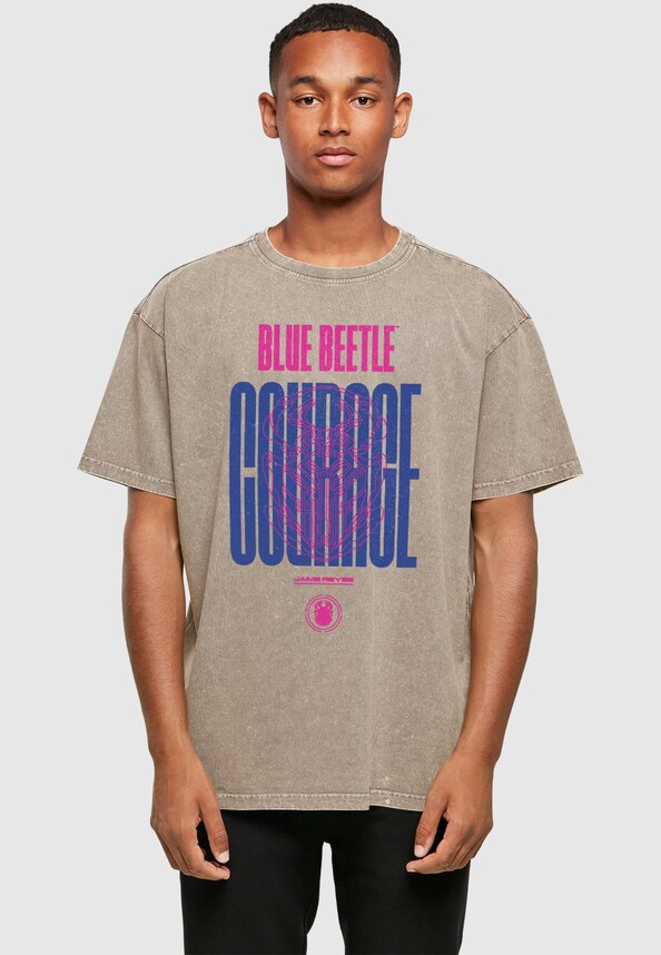 Blue Beetle - Courage Acid Washed Oversize Tee-0