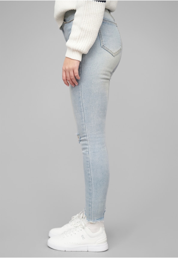 High-Waist Skinny Jeans Hose mit Destroy Details 5 Pockets-2