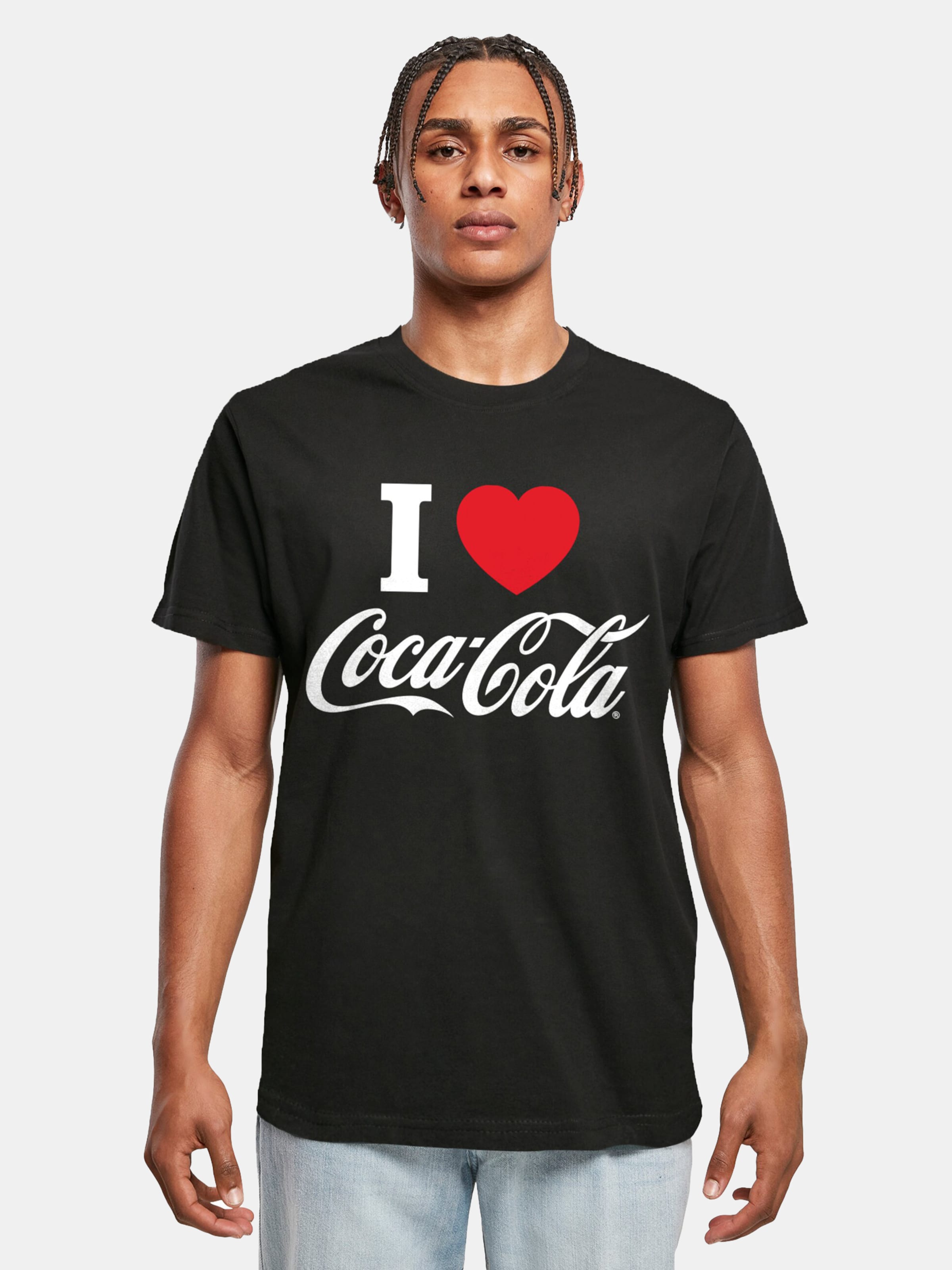 Merchcode Coca Cola - I Love Coke Heren Tshirt - L - Zwart