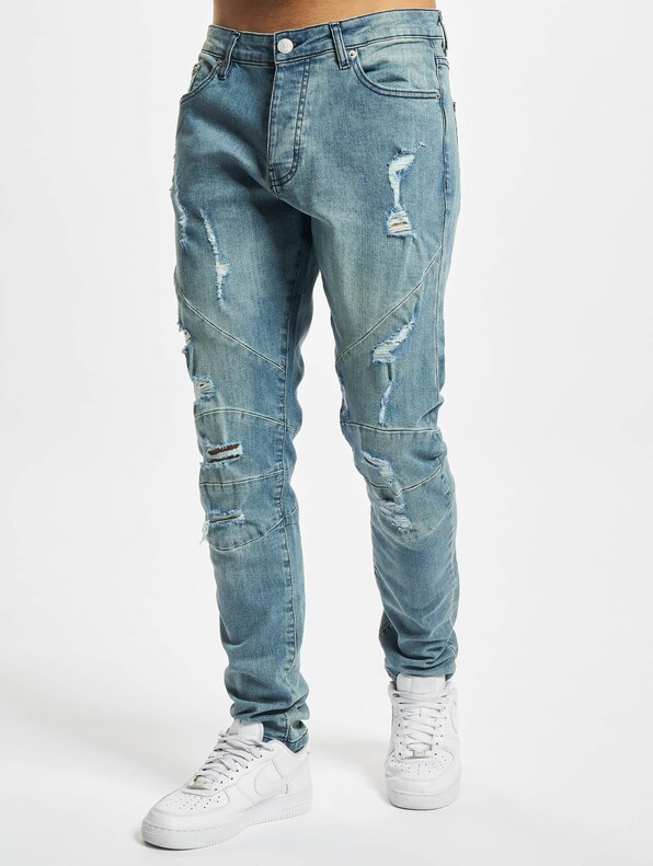 Paneled Denim Pants-2