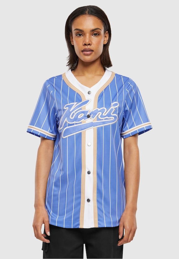 KW241-029-1 Karl Kani Varsity Pinstripe Baseball Shirt-0