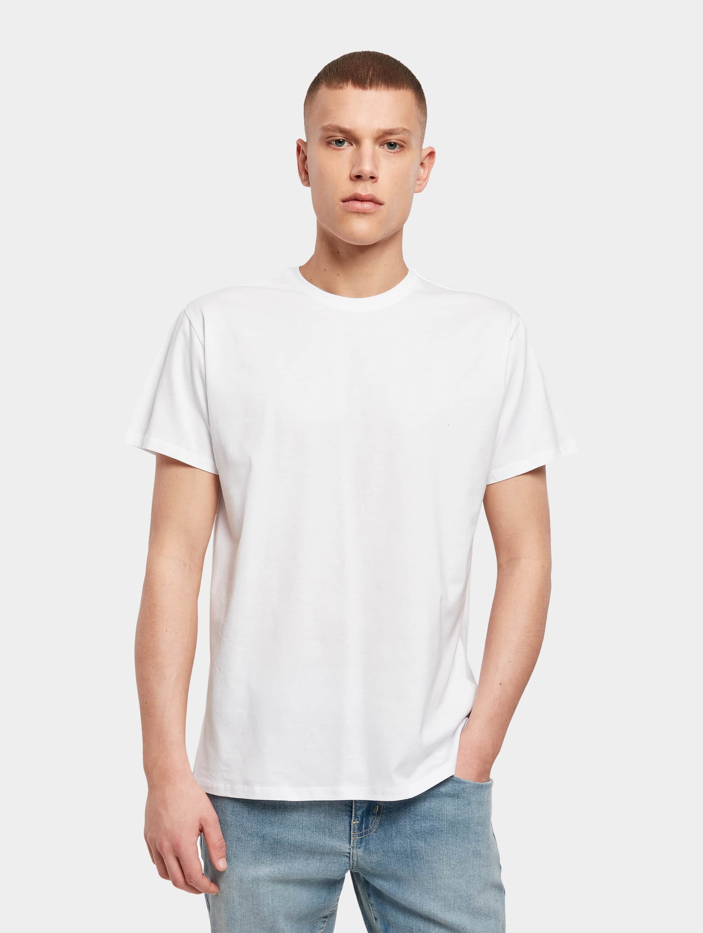 Build Your Brand Basic T-Shirt Mannen op kleur wit, Maat 4XL