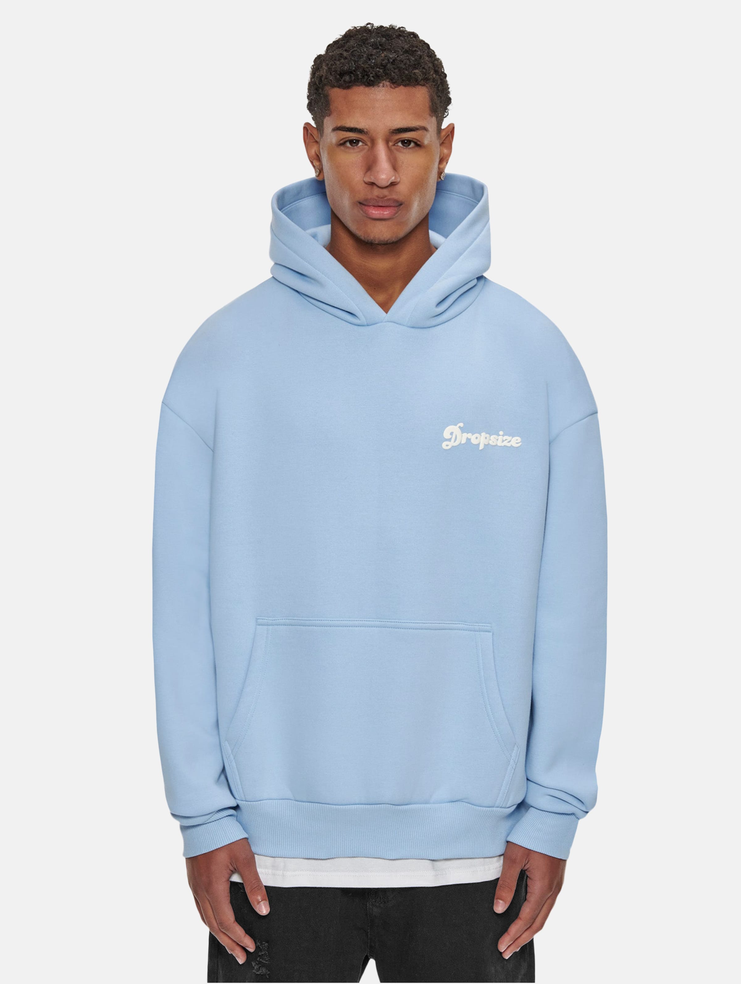 Dropsize Heavy Oversize Sky Is The Limit Hoodies op kleur blauw, Maat L