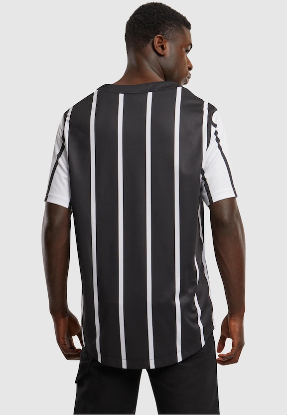KM241-040-2 Karl Kani Serif Striped Block Baseball Shirt-1