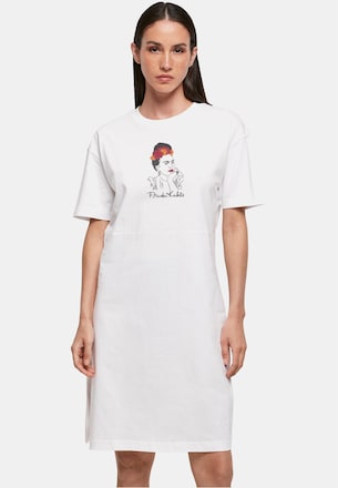 Ladies Frida Kahlo - Drawing with flowers Organic Oversized Slit