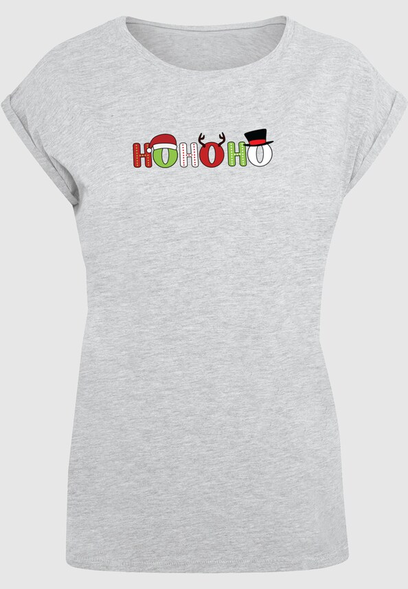Ladies Chistmas Ho Ho Ho Tee-2