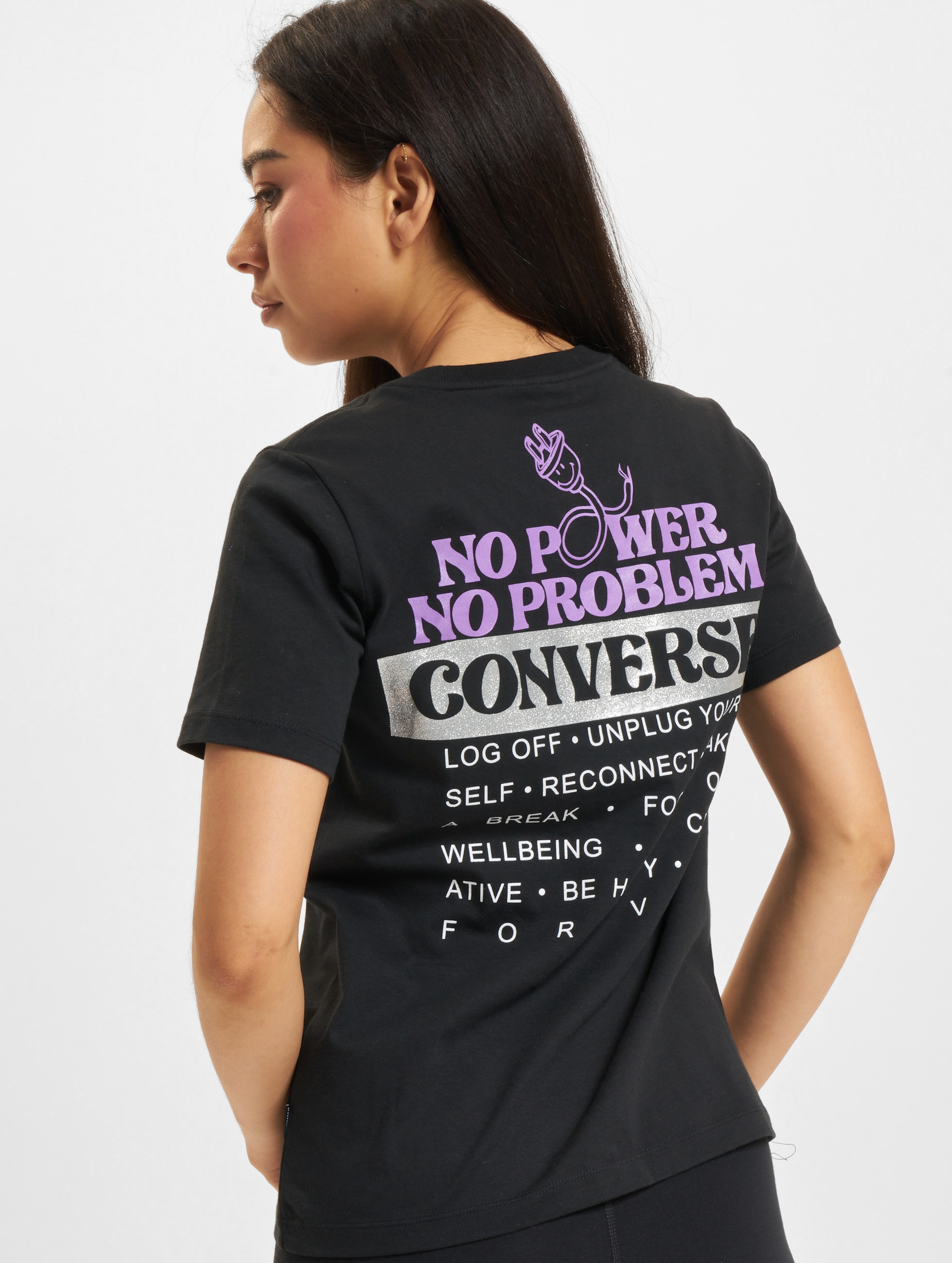 Converse No Problem Classic T-Shirt Frauen,Unisex op kleur zwart, Maat XS