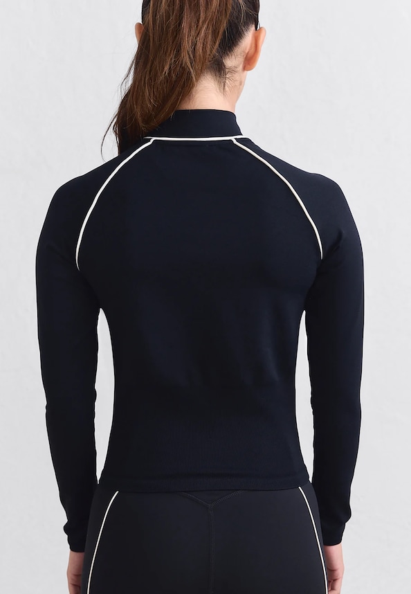 Shape Seamless Contrast Zip Jacket-1