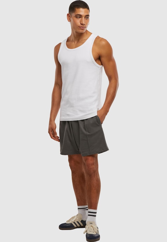 Heavy Jersey Pintuck Track Shorts-5