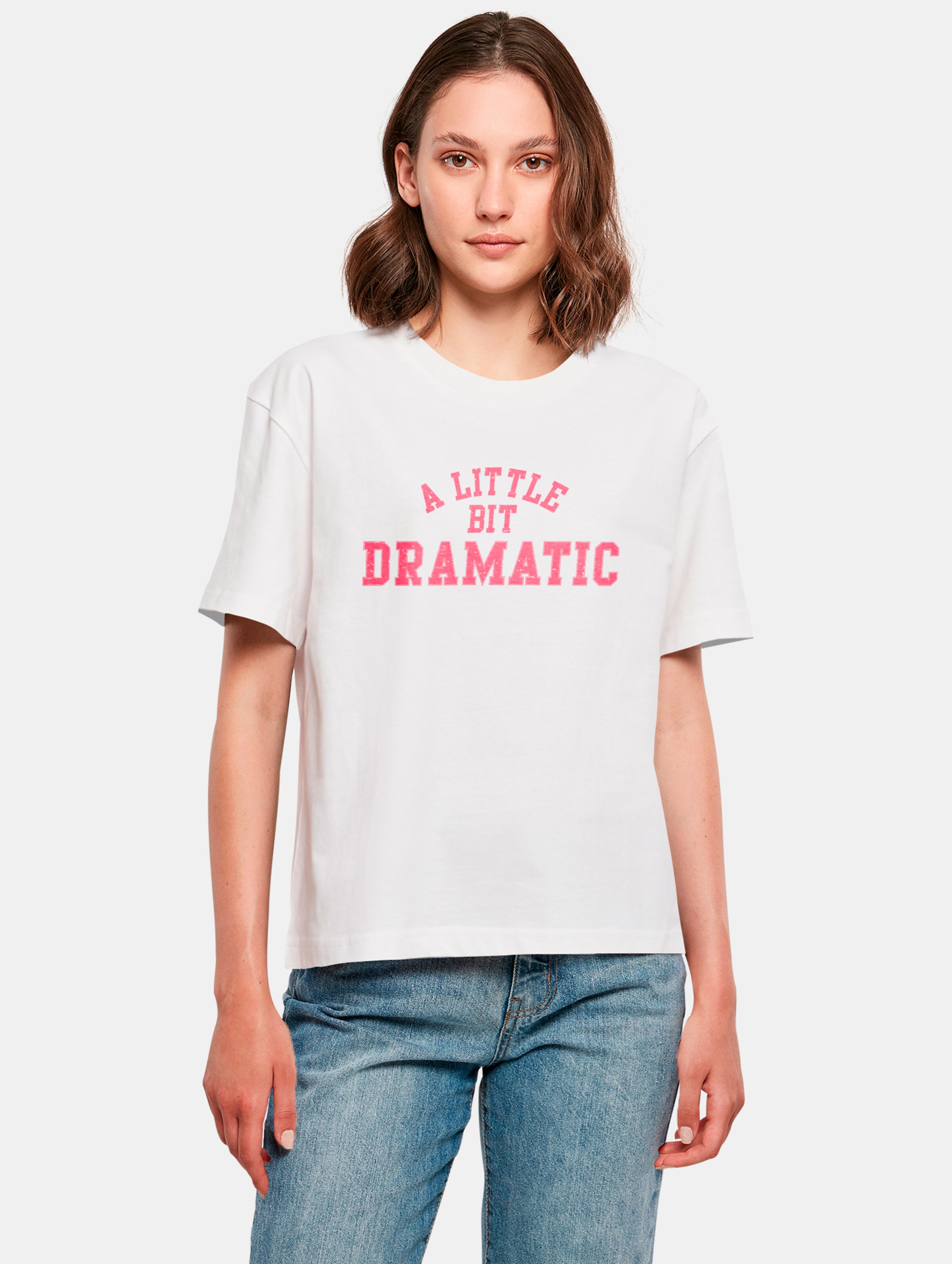 Miss Tee Lil Dramatic T-Shirts Frauen,Unisex op kleur wit, Maat M